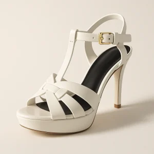 Escarpin à plateforme blanc