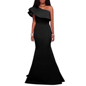 Robe de Cocktail Orientale Asymétrique à Épaule Dénudée