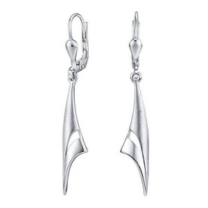 Boucles d&rsquo;oreilles allongées en argent