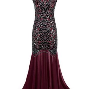 Robe de Soirée Dubaï Bordeaux Sans Manches en Velours