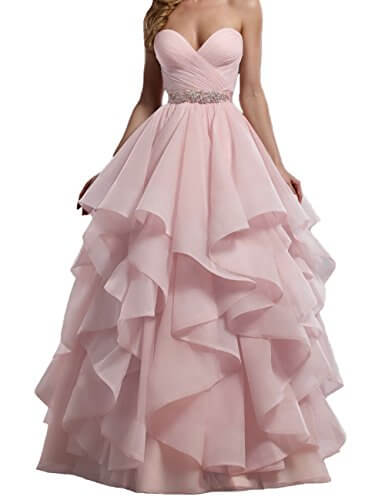 Robe de Bal / Robe de Princesse Plissée avec Bustier en forme de Coeur