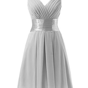 Robe de Demoiselle d’Honneur Courte et décoletté plongeant