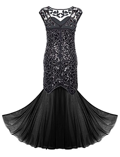 Robe de Bal 1920 avec Perles, Paillettes et Motifs Florales – Image 4