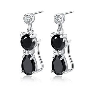 Boucles d&rsquo;Oreilles Pendantes en Forme de Chat