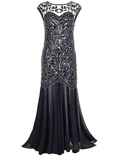 Robe de Bal 1920 avec Perles, Paillettes et Motifs Florales – Image 3