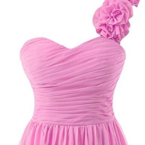 Robe de Demoiselle d’Honneur en Mousseline de Soie Asymétrique