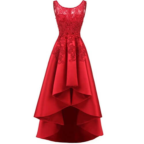 Robe de Soirée « Princesse de Dubaï » Courte sur le Devant ornée de Dentelle – Image 2