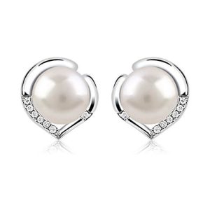 Perles d&rsquo;Eau Douce en Forme de Cœur- Argent 925