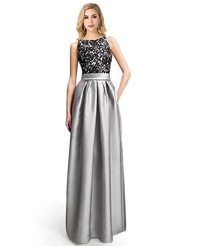 Robe de Soirée sans Manches en Satin à Sequins