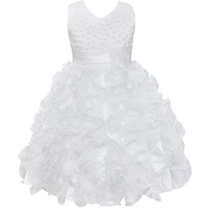 Robe avec Corsage Perlé et Jupe en Froufrou en Tulle
