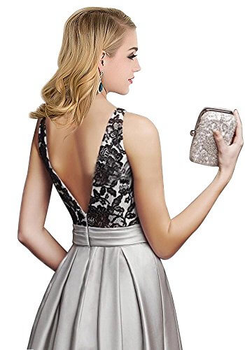 Robe de Soirée sans Manches en Satin à Sequins – Image 4