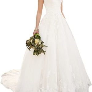 Longue Robe de Mariée Nuptiale Blanche ou Ivoire