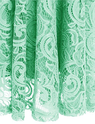 Robe de Demoiselle d’Honneur Courte sans Manche en Dentelle avec Ceinture – Image 4