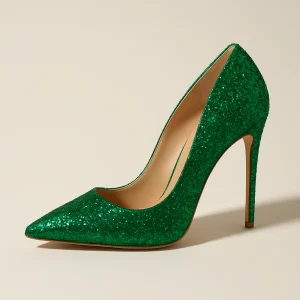 Escarpin Vert Paillete