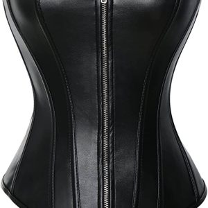 Corset en Cuir avec Fermeture Éclair