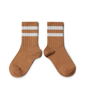Chaussettes à côtes à rayures sport - Caramel au Beurre Salé