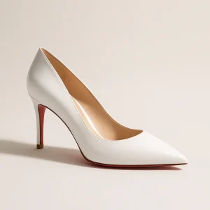 Escarpin Blanc Cassé