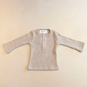 Pull bébé en maille coloris beige