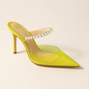 Escarpin Transparent Vert