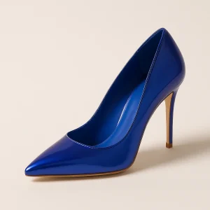 Escarpin Bleu Marine Vernis