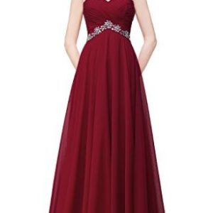 Robe de Demoiselle d’Honneur Bordeaux avec Dos Nu et Sequins
