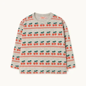 T-shirt côtelé à motif cerises