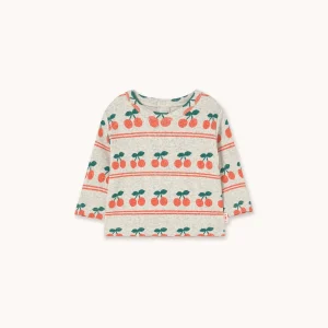 T-shirt bébé côtelé à motif de cerises