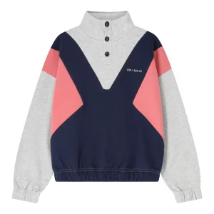 Sweat boutonné "color block"