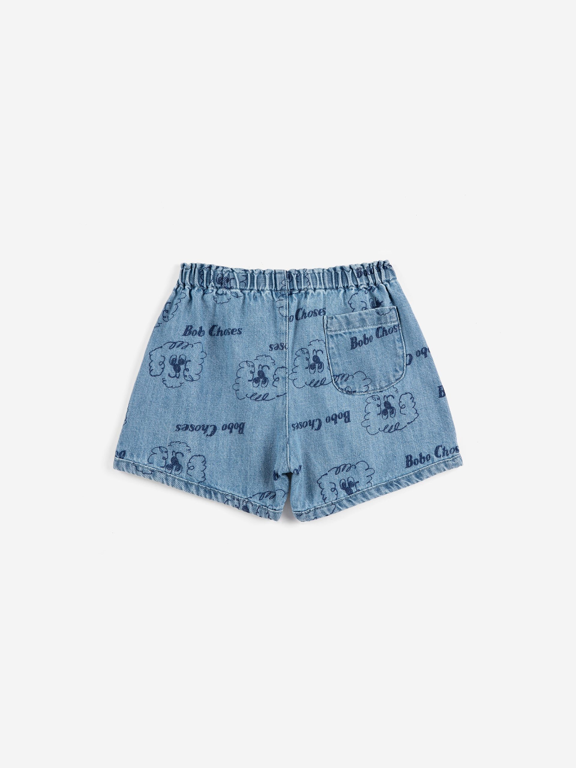 Short Bébé en Denim Bleu à Imprimé “Pickles the Dog” All Over – Image 3