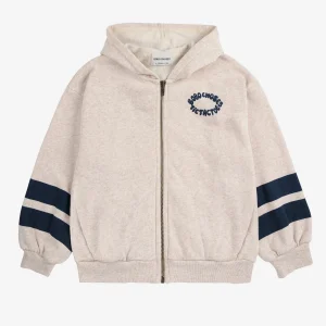 Le sweat à capuche gris zippé