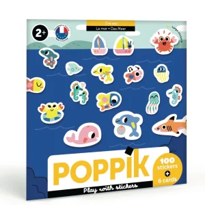 6 CARTES + 100 STICKERS ANIMAUX DE LA MER