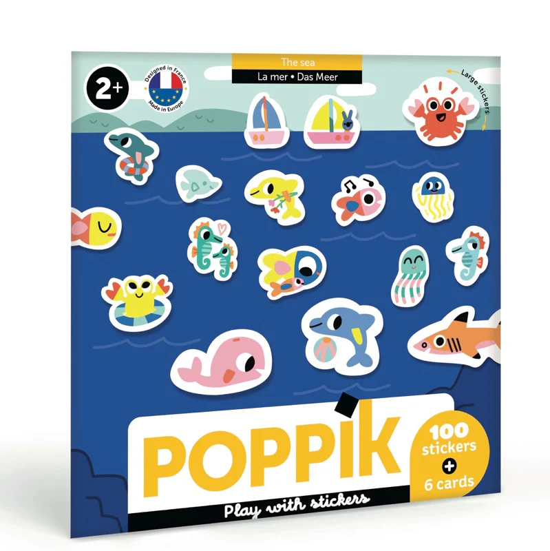 6 CARTES + 100 STICKERS ANIMAUX DE LA MER – Image 2