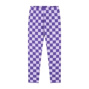 Legging enfant à carreaux Violet