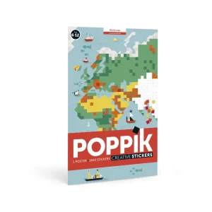 POSTER PIXELS + 1600 STICKERS CARTE DU MONDE