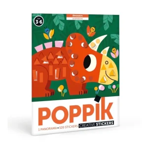 POSTER PANORAMA + 520 STICKERS DINOSAURES