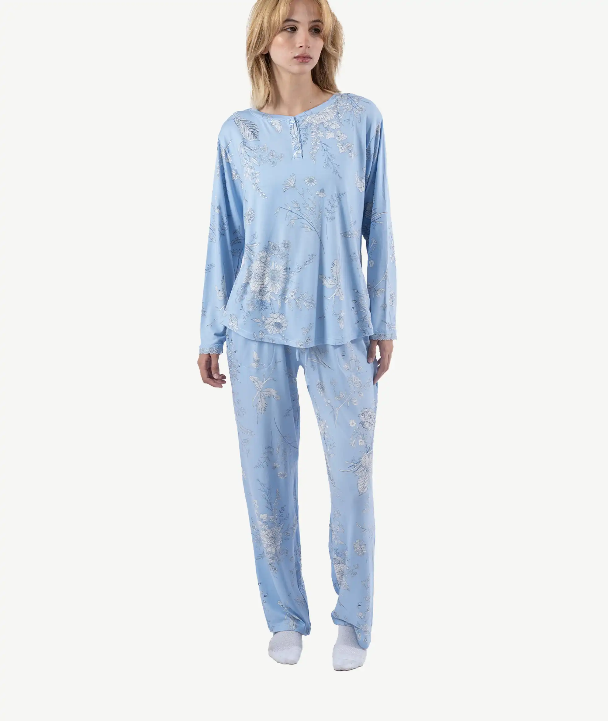 Ensemple Pyjama FLORA NIKROOZ Femme Bleu Ciel – Image 2
