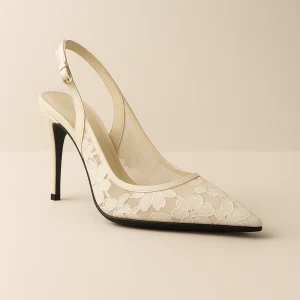 Escarpin Blanc Dentelle
