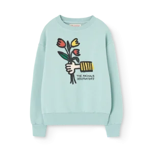 Sweat enfant Flowers – Bleu gris clair