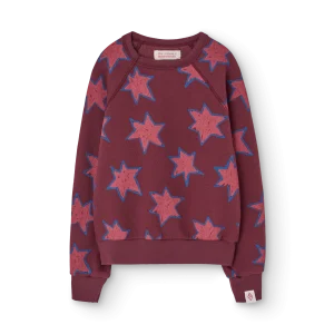 Sweat Shark bordeaux à étoiles