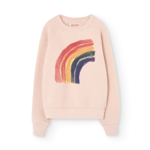 Sweat shark rose à motif arc-en-ciel