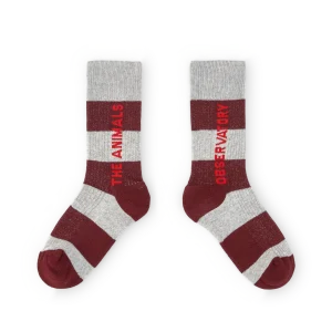 Chaussettes gris et bordeaux