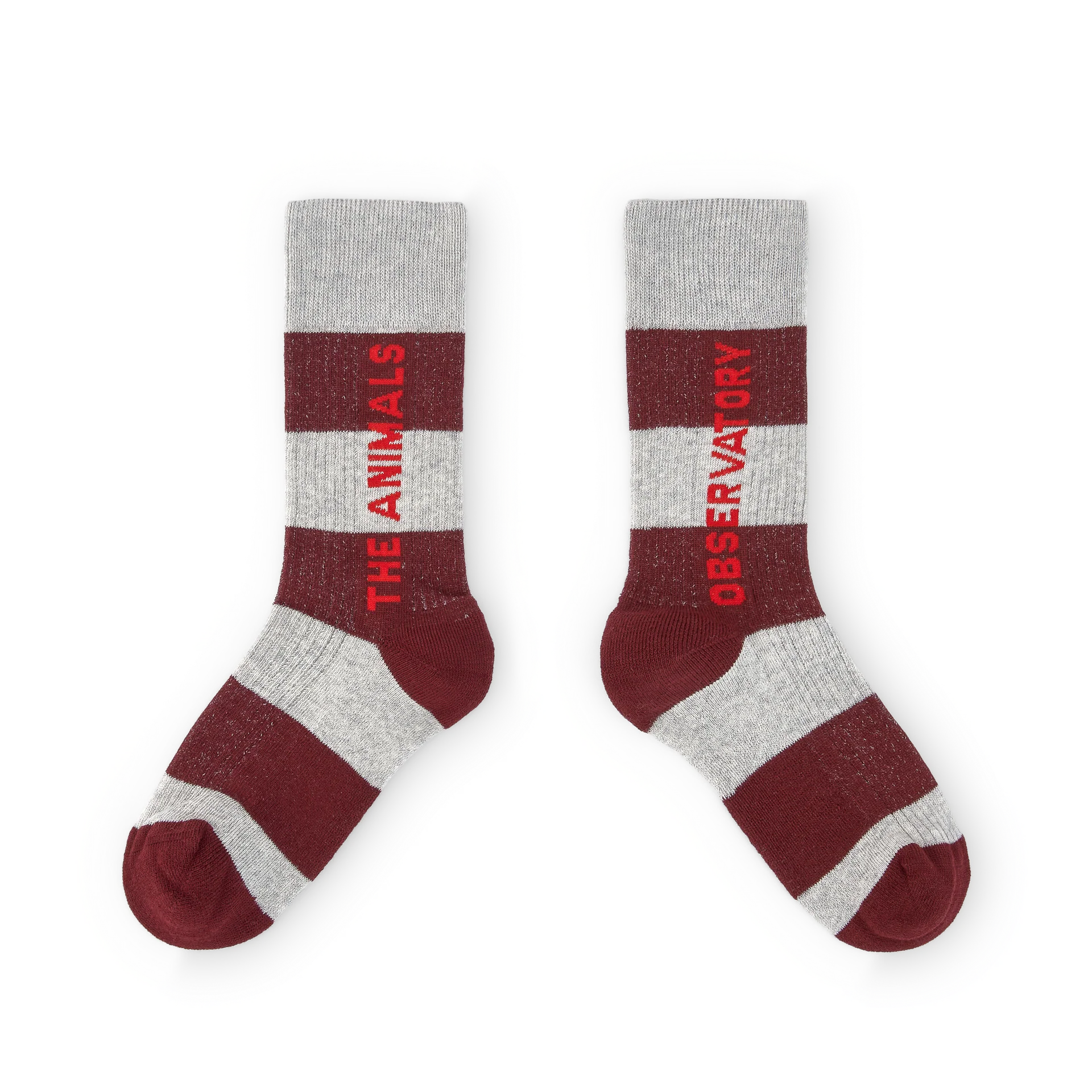 Chaussettes gris et bordeaux