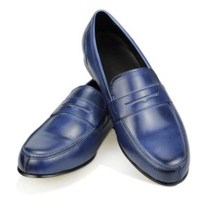 Mocassins Mocassin bleus en cuir véritable pour homme