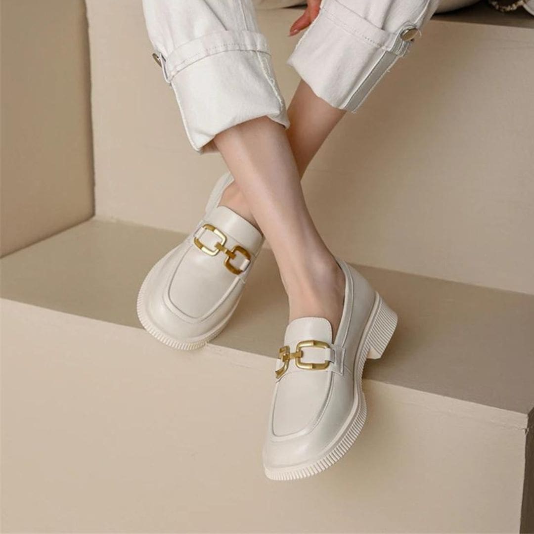 Mocassins avec boucle en métal Mocassin noir ou Mocassin beige – Image 8