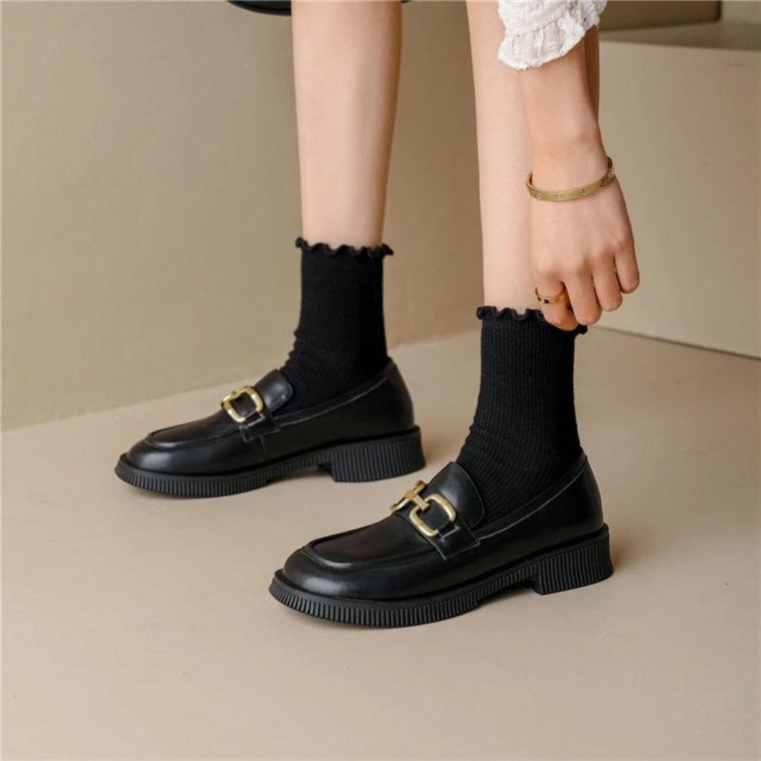 Mocassins avec boucle en métal Mocassin noir ou Mocassin beige – Image 6