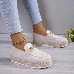Mocassins plateformes en Mocassin daim synthétique pour femme