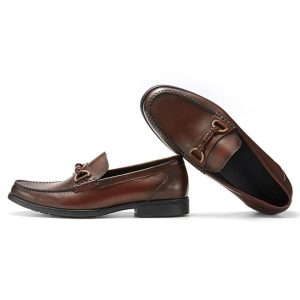 Mocassins en cuir véritable avec mors pour homme