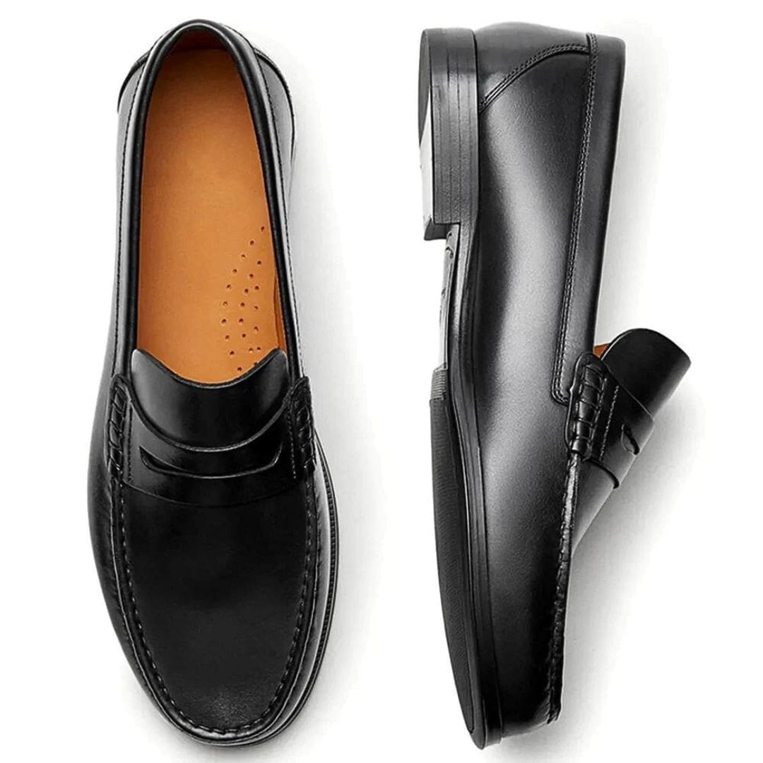 Mocassins décontractés Mocassin marron ou Mocassin noir en cuir véritable pour homme – Image 3