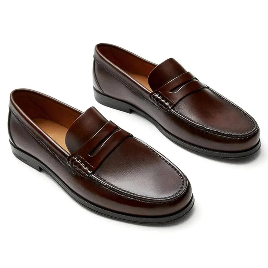 Mocassins décontractés Mocassin marron ou Mocassin noir en cuir véritable pour homme – Image 2