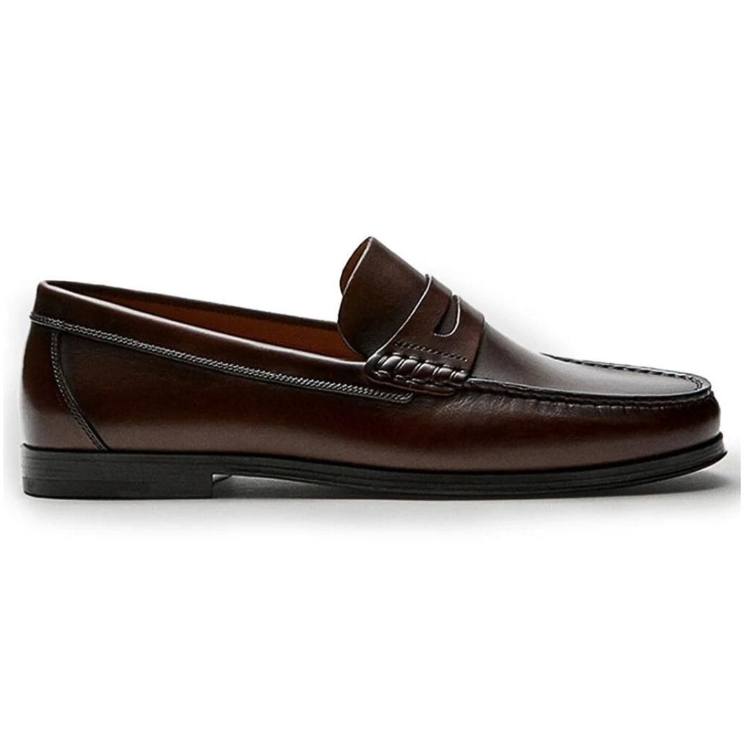 Mocassins décontractés Mocassin marron ou Mocassin noir en cuir véritable pour homme – Image 6